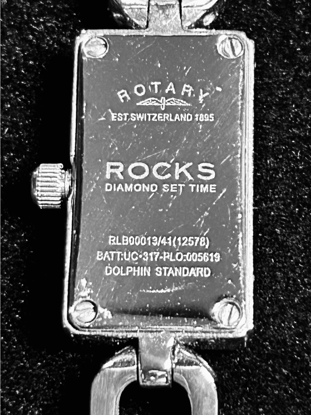 Rotary Rocks Diamond Watch - Silver Rectangular Bangle Bracelet - Picture 3 of 5
